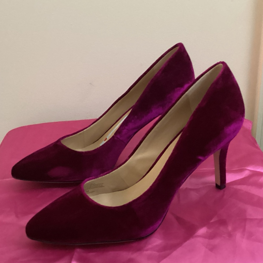 INC International Concepts Velvet Magenta Heels